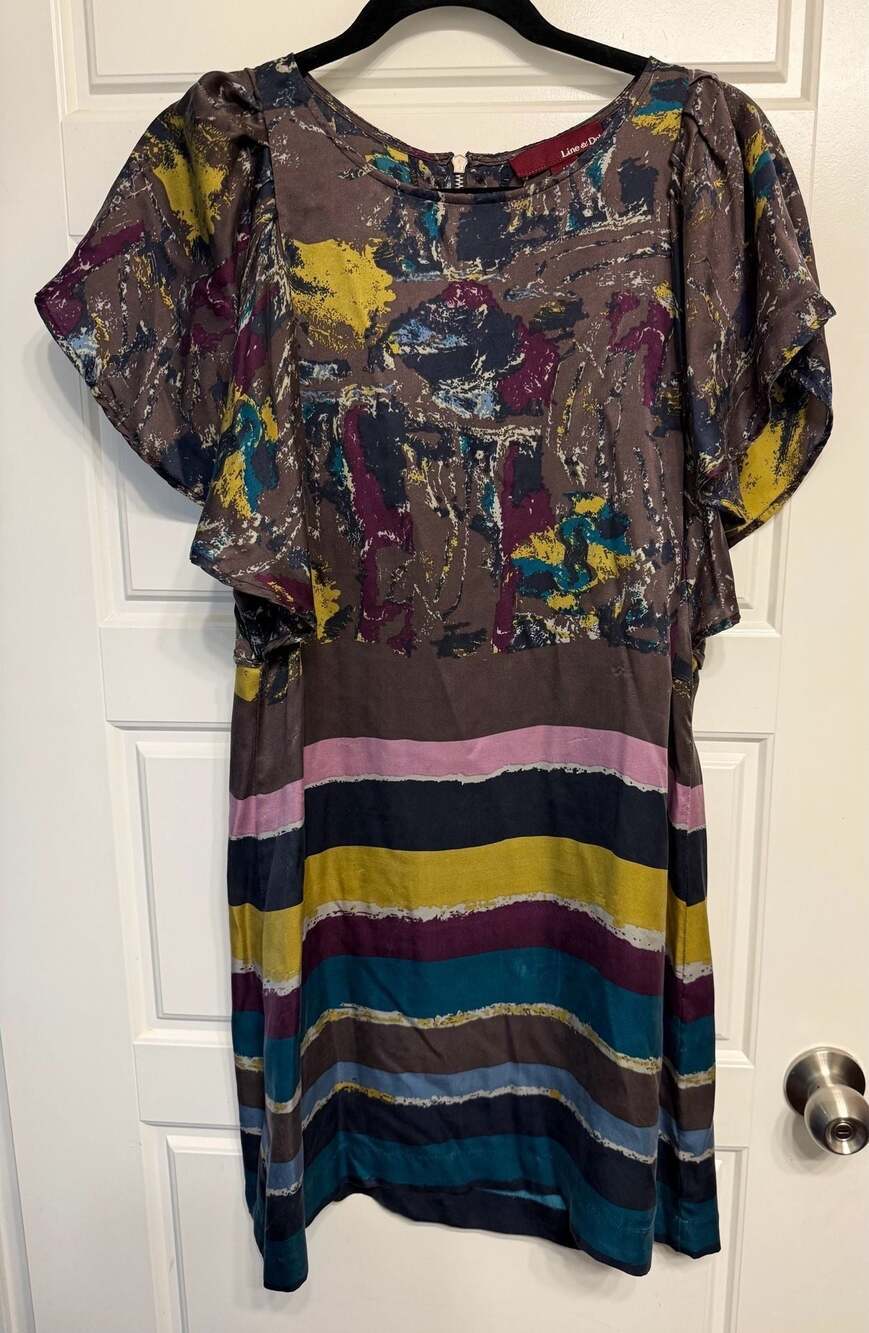 New Line & Dot silk dress, back zipper, not lined, size S